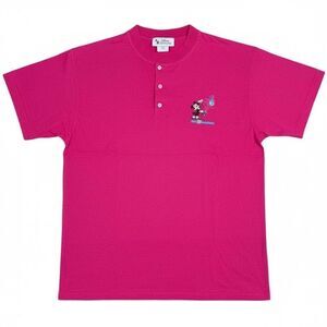 Vintage 90s Walt Disney World 20 Years of Magic Pink Henley T-Shirt